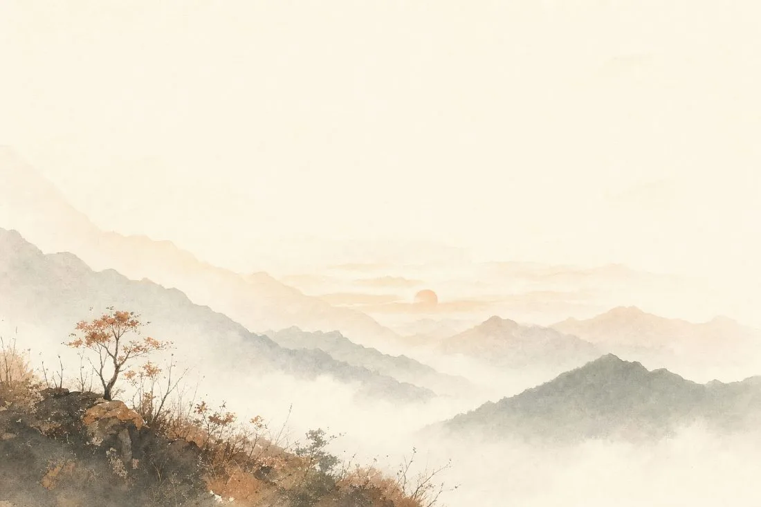 안개 낀 산 능선